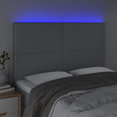 vidaXL világosszürke szövet LED-es fejtámla 144x5x118/128 cm