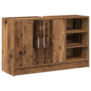 vidaXL F&uuml;rdőszoba Sz&eacute;k&eacute;ny polcokkal &Ouml;reg fa 90 x 29 x 55 cm Faanyag