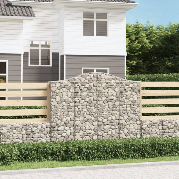 vidaXL 9 db íves horganyzott vas gabion kosár 200x30x160/180 cm