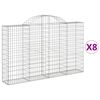 vidaXL 8 db &iacute;ves horganyzott vas gabion kos&aacute;r 200x30x120/140 cm