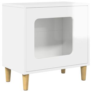 vidaXL Macska H&aacute;z F&eacute;nyes Feh&eacute;r 51 x 30 x 52 cm Szerelt Fa