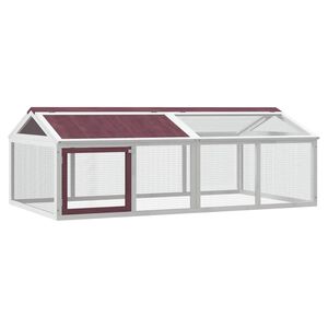 vidaXL mokkabarna t&ouml;m&ouml;r fenyőfa futtat&oacute;ketrec 200 x 112,5 x 74 cm