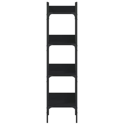 vidaXL 4 szintes fekete szerelt fa könyvespolc 35 x 30 x 138,5 cm