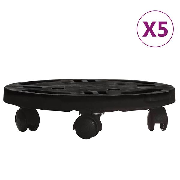 vidaXL 5 db fekete kerekes vir&aacute;gtart&oacute; &aacute;tm&eacute;rő 30 cm 170 kg