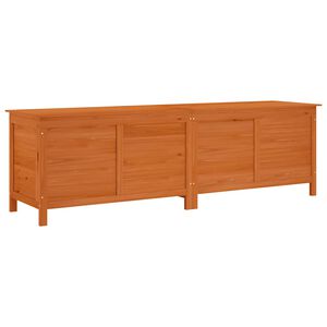 vidaXL barna t&ouml;m&ouml;r fenyőfa kerti t&aacute;rol&oacute;l&aacute;da 198,5 x 50 x 56,5 cm