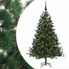 vidaXL Műkar&aacute;csonyfa g&ouml;mbbel 210 cm 300 LED Meleg feh&eacute;r PVC &eacute;s f&eacute;m
