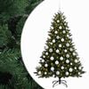 vidaXL Műkar&aacute;csonyfa g&ouml;mbbel 180 cm 300 LED Meleg feh&eacute;r PVC &eacute;s f&eacute;m