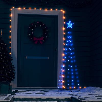 vidaXL kúp alakú karácsonyfa 84 kék LED-del 50 x 150 cm