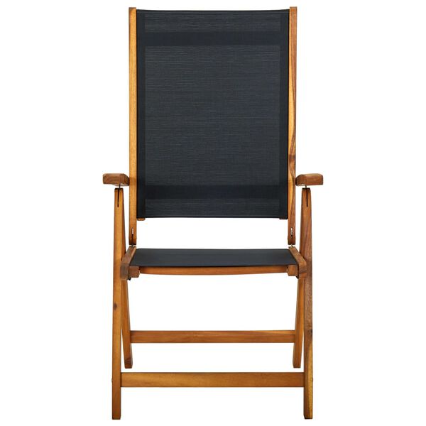 vidaXL 7 részes tömör akácfa és textilén kerti étkezőgarnitúra