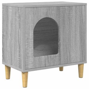 vidaXL Macska H&aacute;z Sz&uuml;rke Sonoma 51 x 30 x 52 cm Szerelt Fa