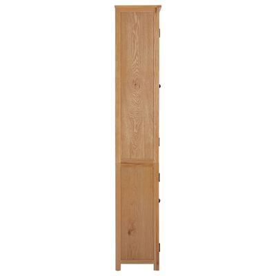 vidaXL tömör tölgyfa könyvespolc 2 ajtóval 90 x 30 x 200 cm