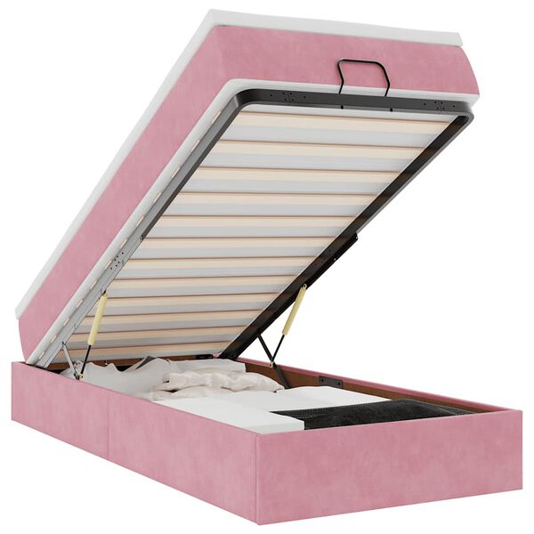 vidaXL Ottom&aacute;n &aacute;gykeret matraccal r&oacute;zsasz&iacute;n 90x200cm b&aacute;rsony