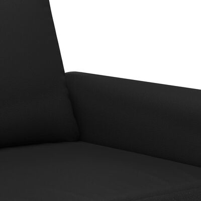 vidaXL 3 részes fekete műbőr ülőgarnitúra párnákkal