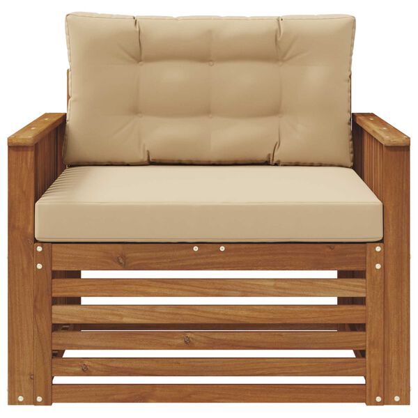 vidaXL K&uuml;lt&eacute;ri kanap&eacute; szett T&ouml;m&ouml;r ak&aacute;cfa &eacute;s poli&eacute;szter Term&eacute;szetes