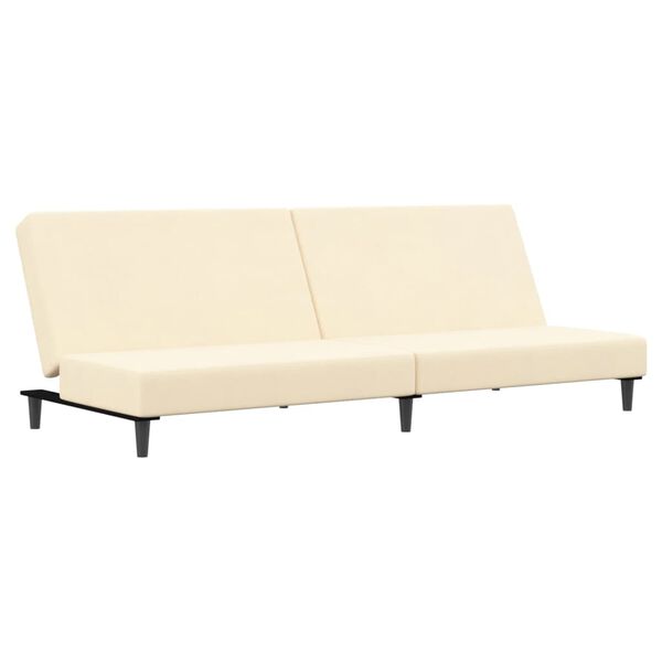 vidaXL k&eacute;tszem&eacute;lyes kr&eacute;msz&iacute;nű b&aacute;rsony kanap&eacute;&aacute;gy l&aacute;btart&oacute;val