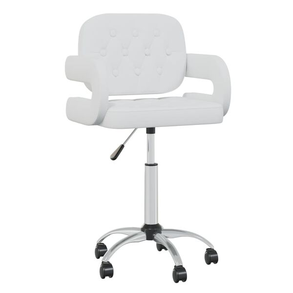 vidaXL feh&eacute;r műbőr forg&oacute; &eacute;tkezősz&eacute;k