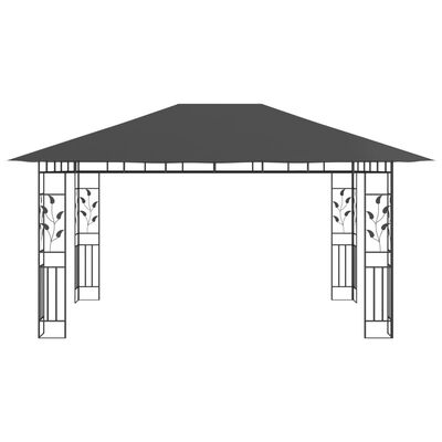 vidaXL antracitszürke pavilon szúnyoghálóval 4 x 3 x 2,73 m 180 g/m²