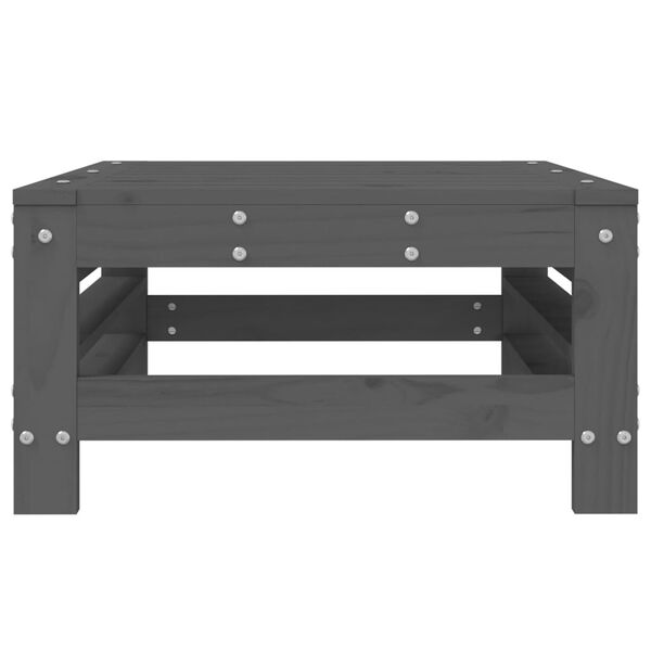 vidaXL szürke tömör fenyőfa kerti lábzsámoly