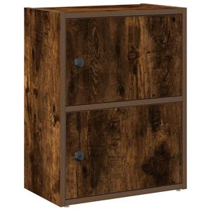 vidaXL f&uuml;st&ouml;s t&ouml;lgy sz&iacute;nű szerelt fa k&ouml;nyvszekr&eacute;ny 40x24x52 cm