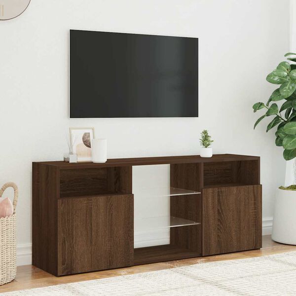 vidaXL barna tölgy színű LED-es TV-szekrény 120x30x50 cm