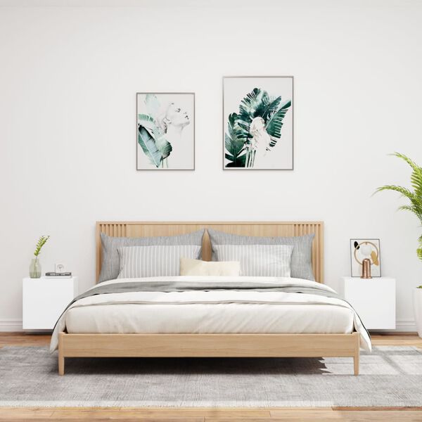 vidaXL 2 db fehér szerelt fa fali TV-szekrény 40,5 x 30 x 40 cm