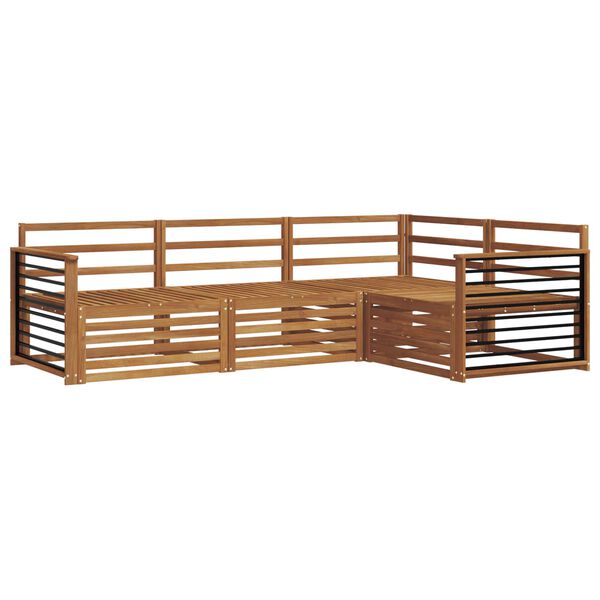 vidaXL K&uuml;lt&eacute;ri kanap&eacute; szett 4 pcs Term&eacute;szetes T&ouml;m&ouml;r Ak&aacute;cfa