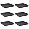 vidaXL N&eacute;gyzetes Vir&aacute;gt&aacute;lca 6 pcs Fekete 21 x 21 x 2 cm Műanyag