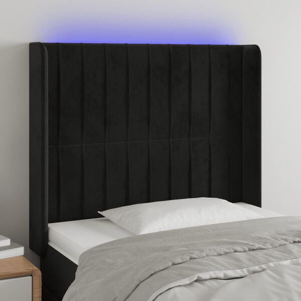 vidaXL fekete b&aacute;rsony LED-es fejt&aacute;mla 83x16x118/128 cm