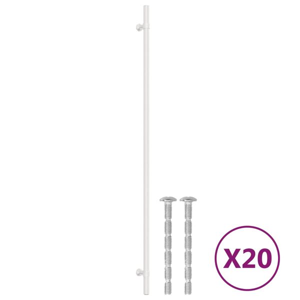 vidaXL 20 db ezüst rozsdamentes acél szekrényfogantyú 480 mm
