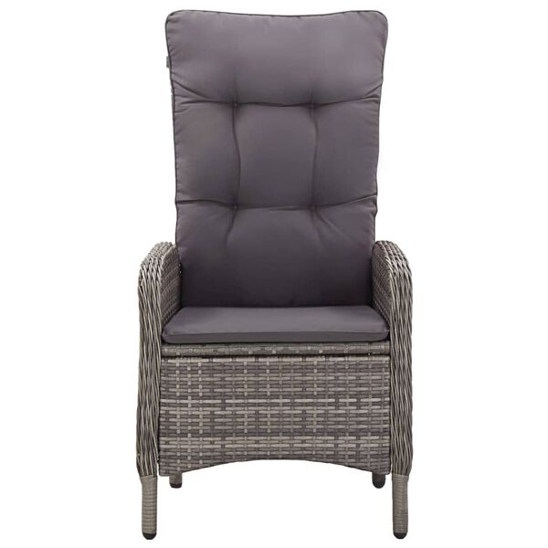 vidaXL 3 részes szürke polyrattan kerti bisztrószett