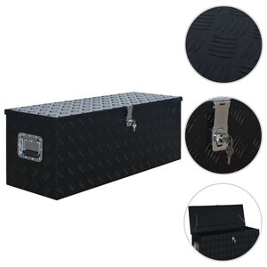 vidaXL fekete alum&iacute;niumdoboz 1085 x 370 x 400 mm