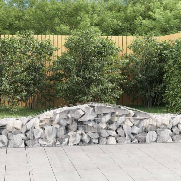 vidaXL &iacute;ves horganyzott vas gabion kos&aacute;r 400x50x40/60 cm