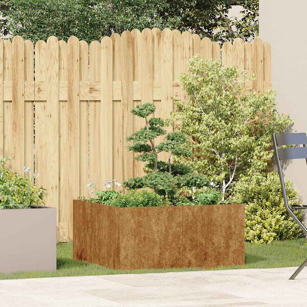 vidaXL &uuml;ltető rozsd&aacute;s 80x80x40 cm időj&aacute;r&aacute;s&aacute;ll&oacute; ac&eacute;lb&oacute;l