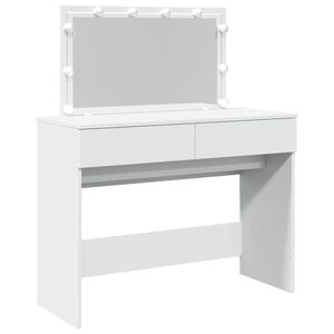 vidaXL feh&eacute;r f&eacute;s&uuml;lk&ouml;dőasztal LED-del 100 x 40 x 130 cm