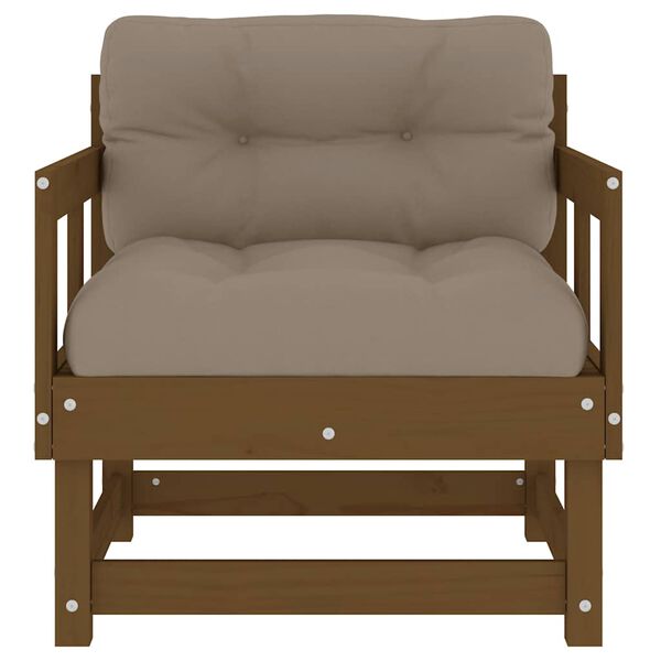 vidaXL 2 db mézbarna tömör fenyőfa kerti szék párnákkal