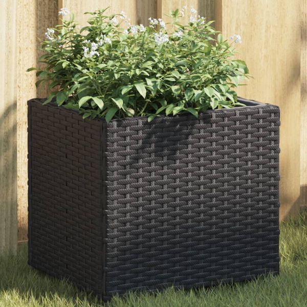 vidaXL 2 db fekete polyrattan kerti &uuml;ltetől&aacute;da 36x30x32 cm