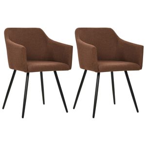 323096 vidaXL Dining Chairs 2 pcs Brown Fabric
