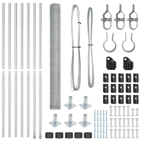 vidaXL Ker&iacute;t&eacute;soszlop Ez&uuml;st 10 x 1,5 m (25 mm h&aacute;l&oacute;) Ac&eacute;l