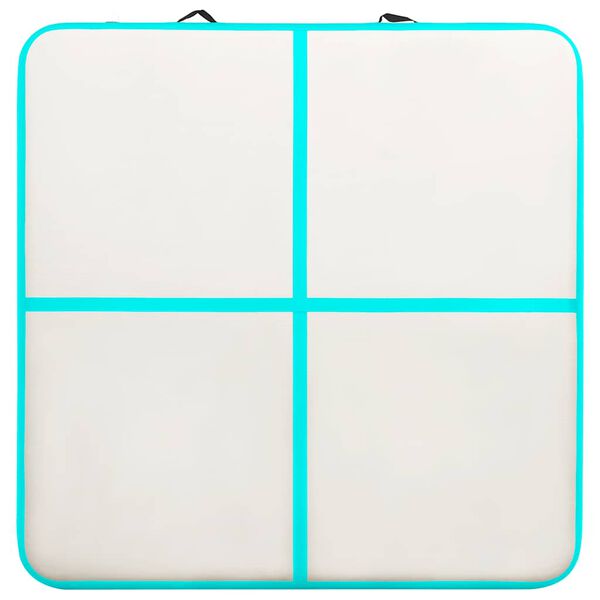 vidaXL z&ouml;ld PVC felf&uacute;jhat&oacute; tornamatrac pump&aacute;val 200 x 200 x 20 cm