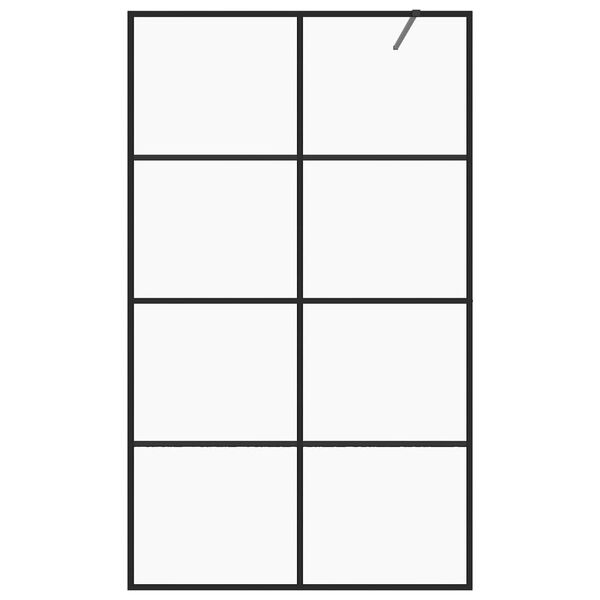vidaXL fekete zuhanyfal átlátszó ESG üveggel 140 x 195 cm