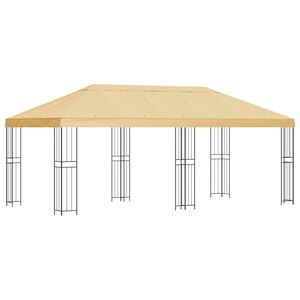 vidaXL Oldalfalas pavilon 6 x 3 m Kr&eacute;msz&iacute;nű Poli&eacute;szter &eacute;s ac&eacute;l 190