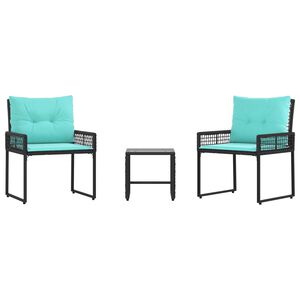 vidaXL K&uuml;lt&eacute;ri B&uacute;tor Szett p&aacute;rn&aacute;val 3 pcs Fekete &eacute;s T&uuml;rkiz