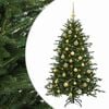 vidaXL Műkar&aacute;csonyfa g&ouml;mbbel 120 cm 150 LED Meleg feh&eacute;r PVC &eacute;s f&eacute;m