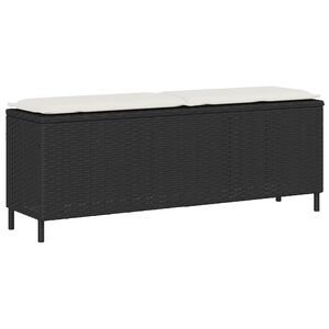 vidaXL fekete polyrattan kerti pad p&aacute;rn&aacute;val 110x30x40,5 cm