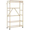 vidaXL bambusz ruha&aacute;llv&aacute;ny polcokkal &eacute;s kerekekkel 110x40x180 cm