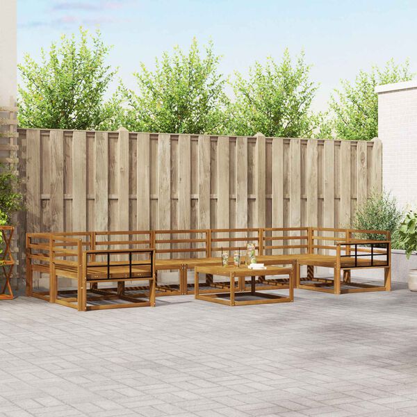 vidaXL K&uuml;lt&eacute;ri kanap&eacute; szett 8 pcs Term&eacute;szetes T&ouml;m&ouml;r Ak&aacute;cfa