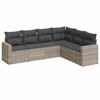 vidaXL 6 r&eacute;szes vil&aacute;gossz&uuml;rke polyrattan kerti &uuml;lőgarnit&uacute;ra p&aacute;rn&aacute;kkal