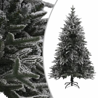 vidaXL PVC és PE megvilágított műkarácsonyfa hóval 150 cm