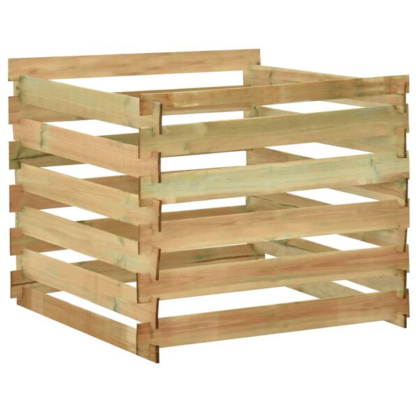 vidaXL lécezett impregnált fenyőfa kerti komposztáló 100 x 100 x 80 cm