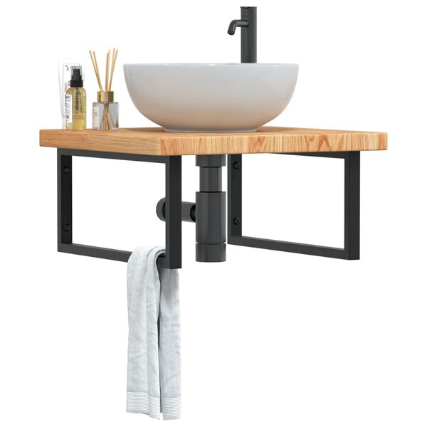 vidaXL ac&eacute;l &eacute;s t&ouml;m&ouml;r t&ouml;lgyfa falra szerelhető mosd&oacute;polc